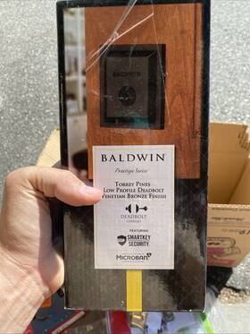 93800-017 Baldwin Square Torrey Pines Smartkey Deadbolt Door Lock Venetian Bronze