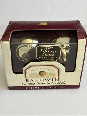 98241.003 Baldwin Premium Security Deadbolt Single Cylinder Gold Brass Lock