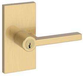 Ensqucfr044 Baldwin En.squ.cfr Square Single Cylinder Keyed Entry Door Lever - Brass