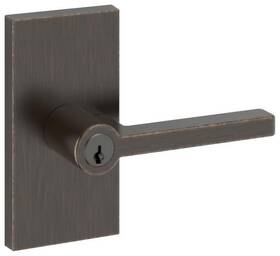 Ensqucfr112 Baldwin En.squ.cfr Square Single Cylinder Keyed Entry Door Lever - Bronze