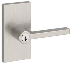 Ensqucfr150 Baldwin En.squ.cfr Square Single Cylinder Keyed Entry Door Lever - Nickel