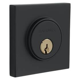 8220-190 Baldwin Hardware Contemporary Square Single Cylinder Deadbolt Satin Black