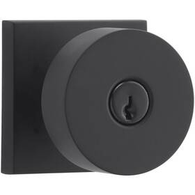Baldwin Hardware 823079455904 Satin Black Modern Design Matte Finish Square Backplate Deadbolt