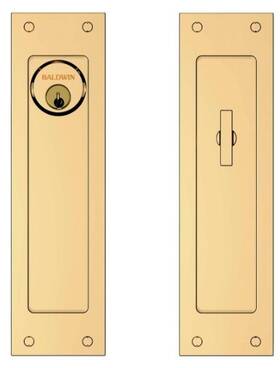 Pd005031entr Baldwin Santa Monica Keyed Entry Pocket Door Lock Brass Read