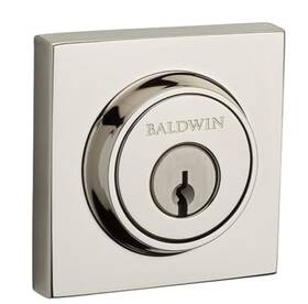 Sc.csd.141.6l.ds.cky.kd Baldwin Sc.csd.141.6l.ds Contemporary Square 1-cyl Deadbolt - Polished Nickel
