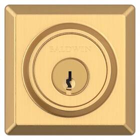 Sctsd044 Baldwin Sc.tsd Traditional Square Single Cylinder Keyed Entry - Brass