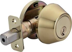 To1-3 Basics 193598101003 Basic Deadbolt Single Cylinder Key Lock Fits 1-3/8 Inch To1-3/4 Doors Polished Brass