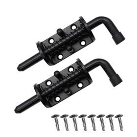B-6ths-2 Baudelun 2 Packs 6 Inch Spring Loaded Barrel Bolt Latch Pin Heavy Duty Steel Sliding