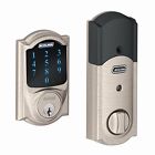 Be4691r Schlage Connect Camelot Touchscreen Deadbolt With Alarm Nickel