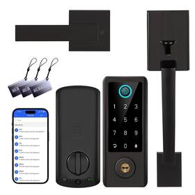 Ba2h-ag Bebasia Fingerprint Door Lock With Handle Sets Keyless Entry Bluetooth Fr