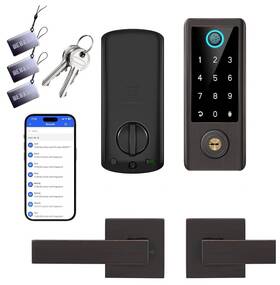 Ba2l-ag Bebasia Smart Fingerprint Door Lock With Handle Set Full App Control