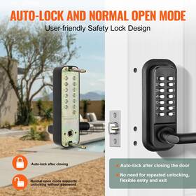 Ol2093 Bentism Double Sided Keypad Door Knob Auto Lock Feature Keyless Entry Outdoor Indoor