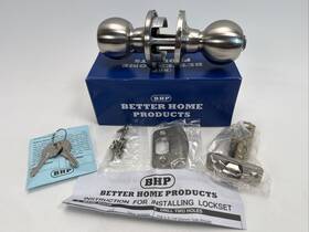 Better Home Products 660414105267 Bhp Entry Entrance Front Door Lock Round Knob Set Lockset Silver Color With 2 Keys