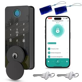 Biquole 717020263048 Smart Deadbolt Door Lock With Keypad Fingerprint Keyless Entry Elec