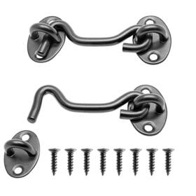 Ty0212-628 Bivethoi 3 Inch Barn Door Latch Hook And Eye With Mounting Screws Bla