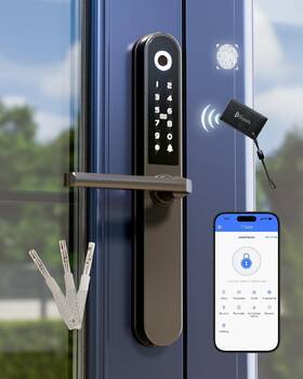 Blusafe 426983227358 Smart Lock Fingerprint Door Deadbolt Finger Print Key Card Keyp