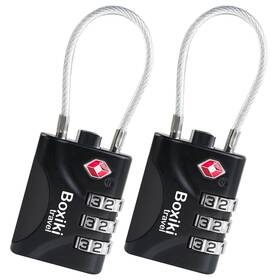 Trvl311 Boxiki Travel Tsa Compatible Cable Luggage Locks 2 Pack 3-dial