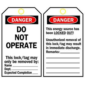 66050 Brady Economy Polyester Lockout Tags