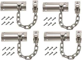 Brand Diozatian 050132345722 4pcs Handy Home Safety Burglarproof Door Chain Guard Security Lock Silver