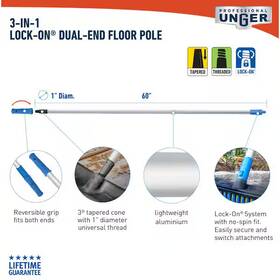 2976520x Branded Lock-on 60 Inch Aluminum Dual Ended Pole 2 Pack