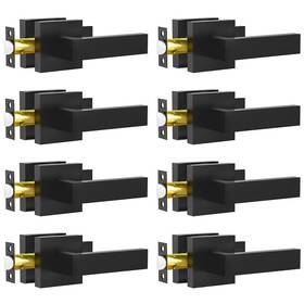 Passage-8 Branded Zn8101 Passage Door Lever 8 Pack Non-locking Matte Black