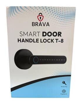 Brava 860012620326 T-8 Black Keyless Entry Lever Mobile Operated Smart Biometric