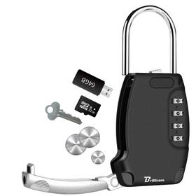 Brillirare 716597801110 Lockbox Portable Key Safe Storage Box Alloy Realtors Hanging Large Black