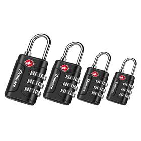 Jy-803 Brillirare 4 Pack Tsa Approved Luggage Locks Combination Travel Black