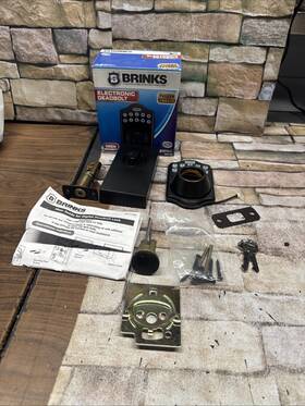 Brinks 039208238533 Electronic Deadbolt Exterior Lock Backlit Entry Keypad Tuscan Bronze