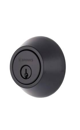Brinks 039208240963 - Transitional Single Cylinder Deadbolt Matte Black New Open Box Save