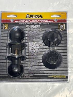 Brinks 039208241038 Commercial Matte Black Interior/exterior Entry / Deadbolt Combo Door Lock