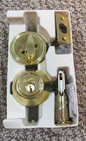 2717-105 Brinks Heavy Duty Single Cylinder Deadbolt Polished Brass Nib