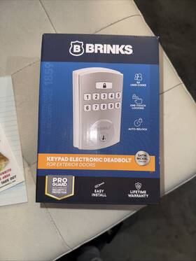 4390-119 Brinks Touchscreen Deadbolt Lock In Satin Nickel Finish Brand New
