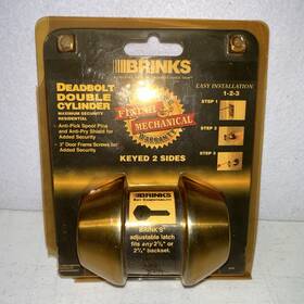 5343 Brinks Vtg Deadbolt Double Cylinder Mdl Heavy Duty Brass Lifetime Warranty