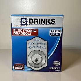 2686-150 Brinks 60000 Reva New Electronic Deadbolt Exterior Lock Backlit Entry Keypad Satin Nickel