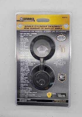 Bc40130 Brinks Dead Bolt Commercial Matte Black Single Cylinder Grade 1