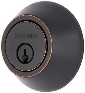 E2401150 Brinks E2401 Raleigh Single Cylinder Keyed Entry Deadbolt - Bronze