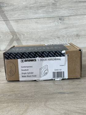 E2402-122 Brinks Contemporary Deadbolt Single Cylinder Matte Black Finished