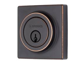 E2402150 Brinks Deadbolt Lock Single Cylinder Dead Bolt - Tuscan Bronze