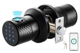 Buoan 780669095394 Smart Fingerprint Door Knob With Keypad Keyless Touchscreen Digital Entry Do