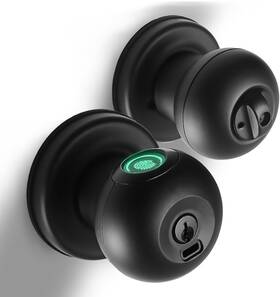 Smart607mb-et-1 Buoan Fingerprint Door Lock Smart Knob With Biometric Black