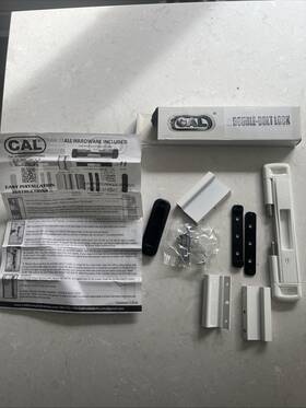 B01mt1gixc Cal Lock Double Bolt - Sliding Patio Door Locks White