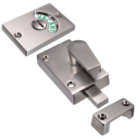 16262413708563 Calidaka 2pcs Restroom Door Lock Latch - Stainless Free Size Satin Nickel