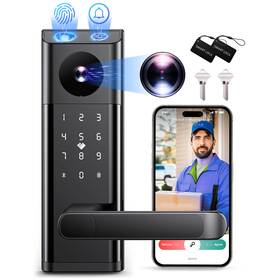 Dl02 Camcamp Security Video Smart Lock Handle 3-in-1 Hd Camera Doorbell Door Fingerprint
