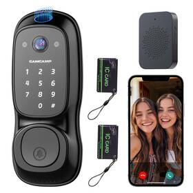 Dl03 Camcamp Smart Lock With Camera And Doorbell 3-in-1 Deadbolt For Front Door Fing