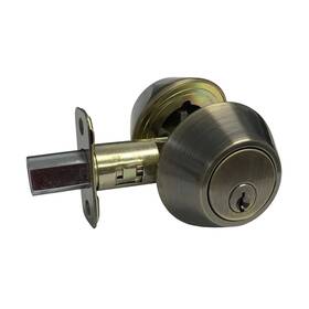 Ka-5192 Castle Guard Antique Brass Finish Double Cylinder Deadbolt Lock -