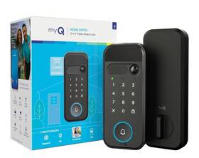 Chamberlain Group 313055258259 Myq Secure View 3-in-1 Smart Lock With 2k Hdr Video Doorbell Camera Face Acces