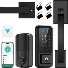 Cinop 635405410941 Smart Locks For Front Door With Handle Set Fingerprint Black New See Box