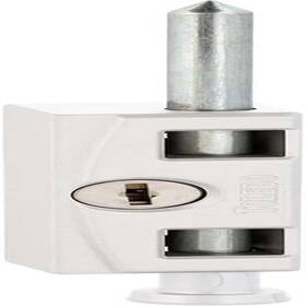 & Co. 445019487498 White Security Hardened Keyed Bolt Sliding Patio Door Lock