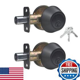 B0dg56wgvy Comfhouse 1 Side Keyed Deadbolt Lock Single Cylinder Matte Black Round Exterior